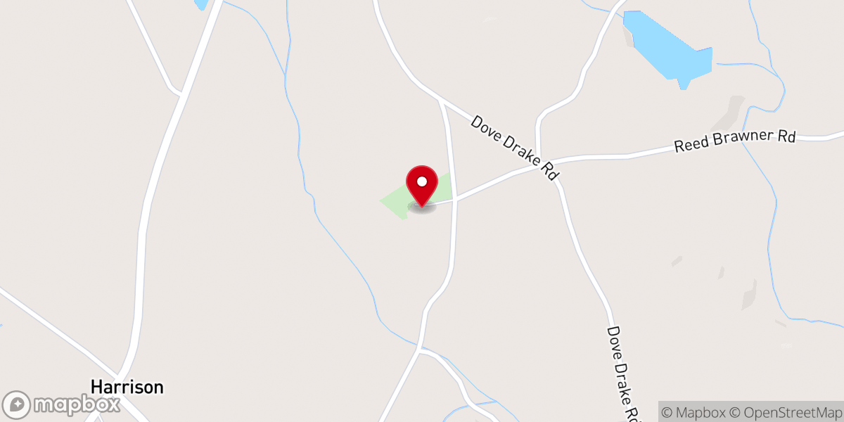 Map showing location of Mill Shoal Baptist Church