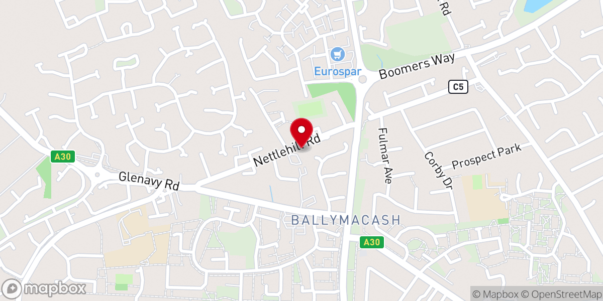 Map showing location of Lisburn Reformed Presbyterian Church