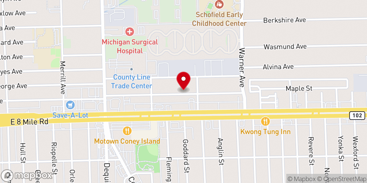 Map showing location of Living Waters Church