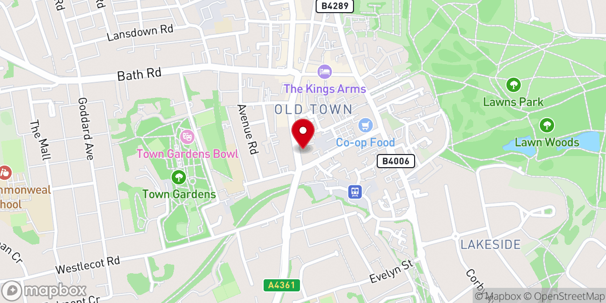 Map showing location of Swindon Evangelical Church