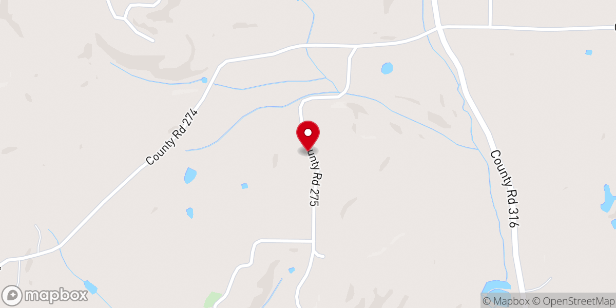 Map showing location of Oak Grove Baptist Church