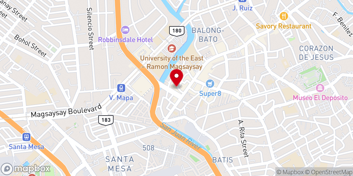 Map showing location of San Juan Baptist Church