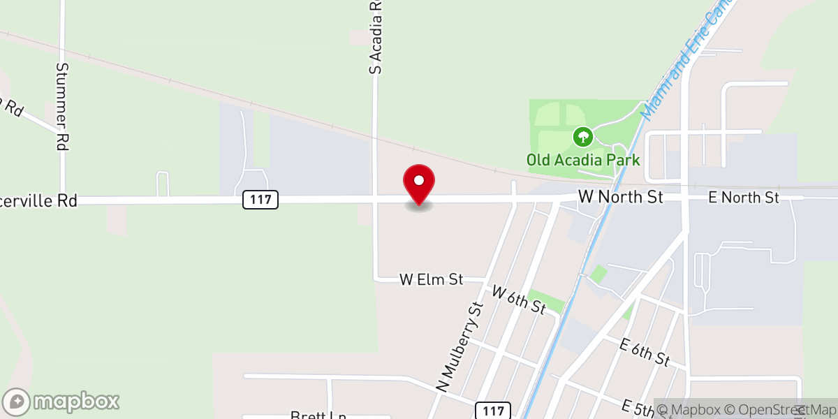 Map showing location of Spencerville Nazarene Church