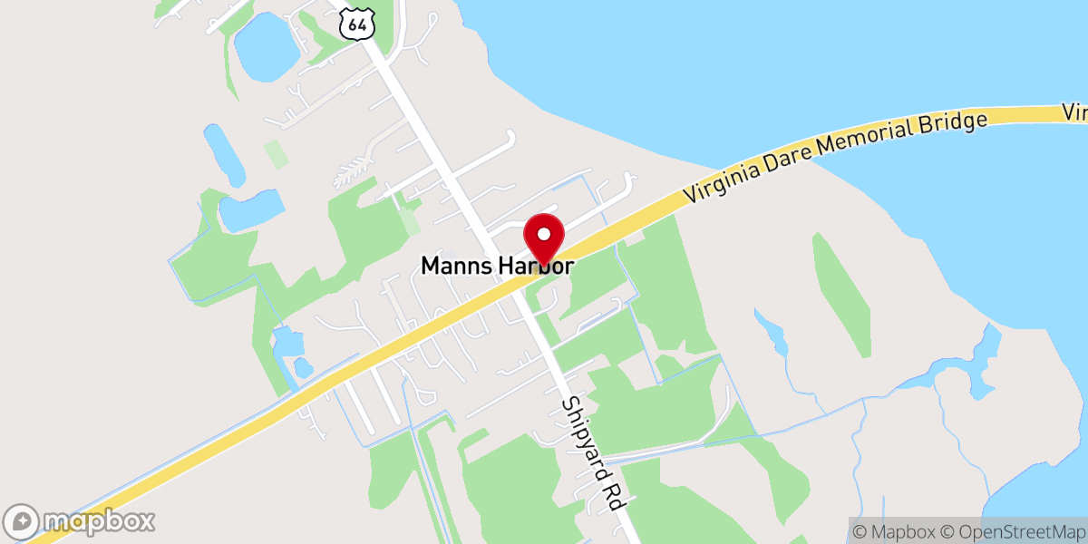 Map showing location of Manns Harbor