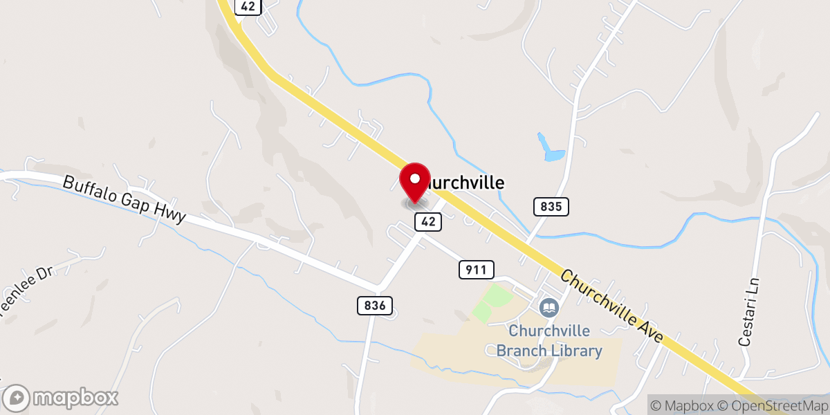 Map showing location of Glossbrenner United Methodist Church