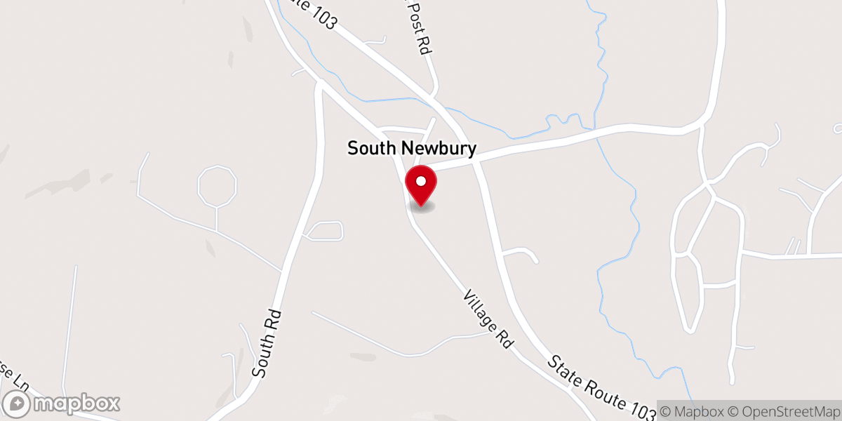 Map showing location of South Newbury Union Church