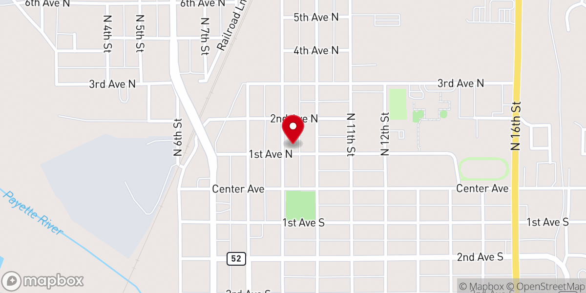 Map showing location of Shaffer-Jensen Memory Chapel - Payette