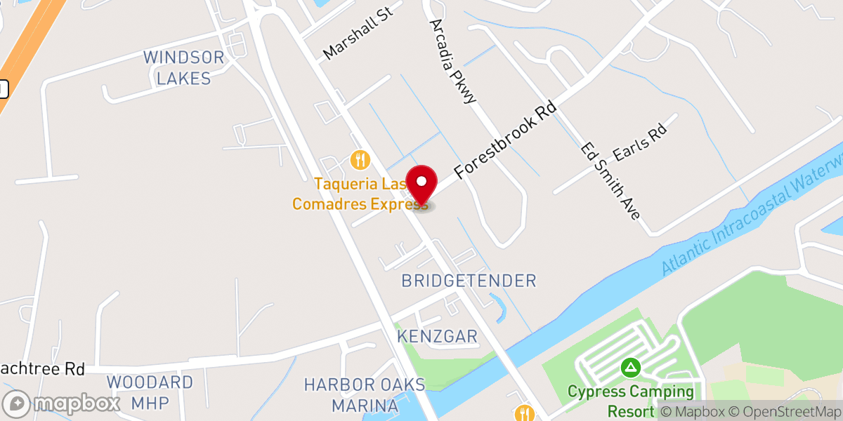 Map showing location of Coastal Christian Center