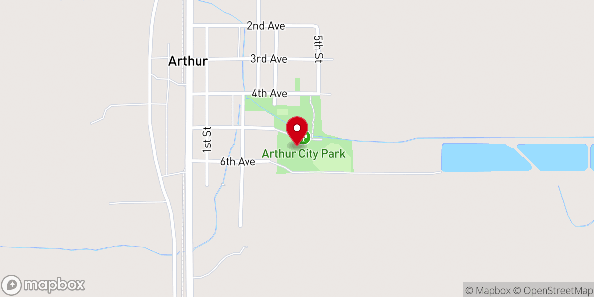 Map showing location of Arthur Orchard