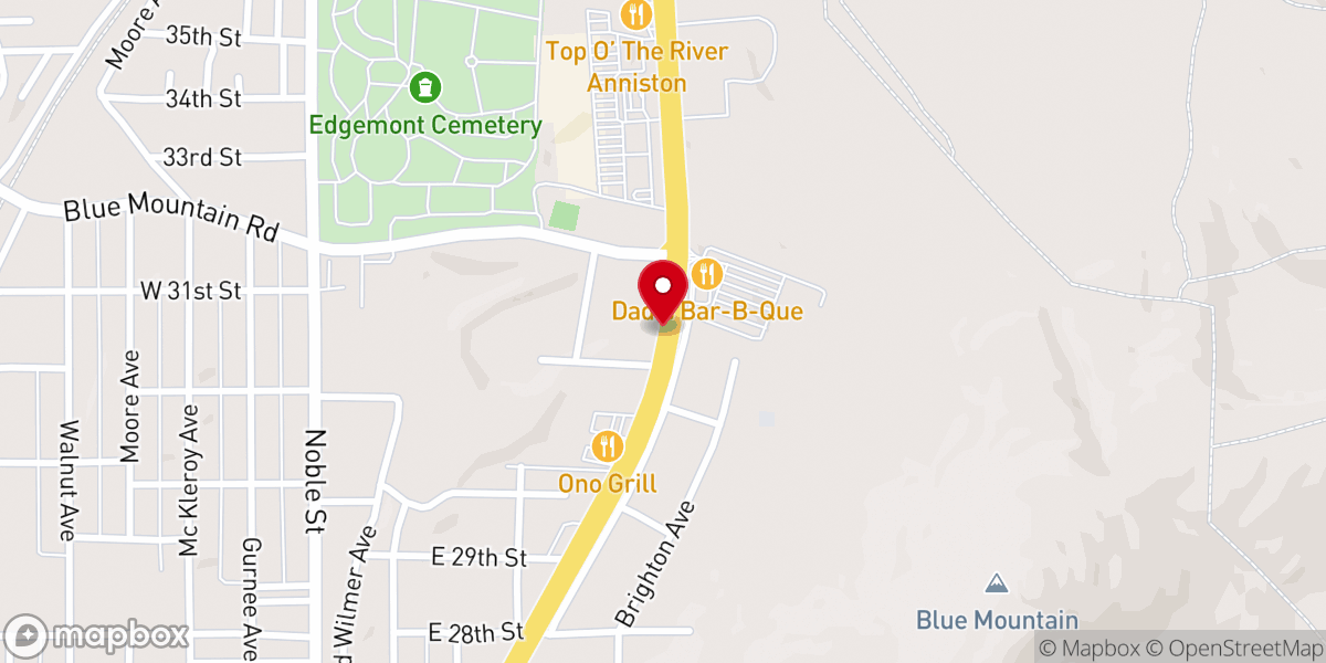 Map showing location of Anniston, AL 36204