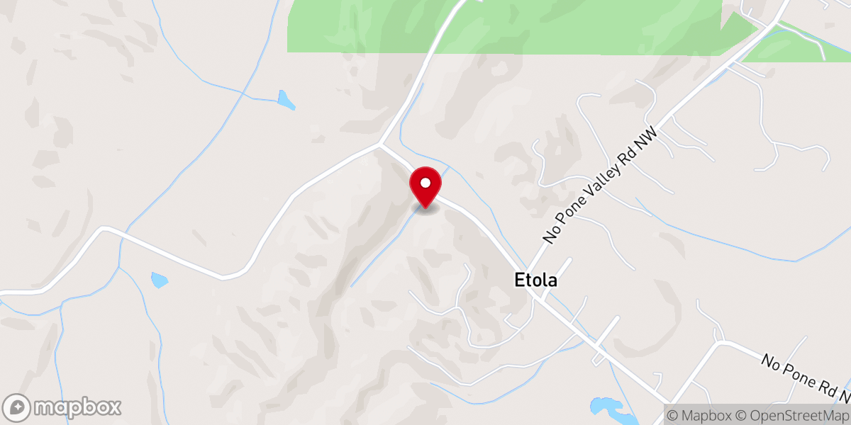 Map showing location of Gum Springs Baptist Church