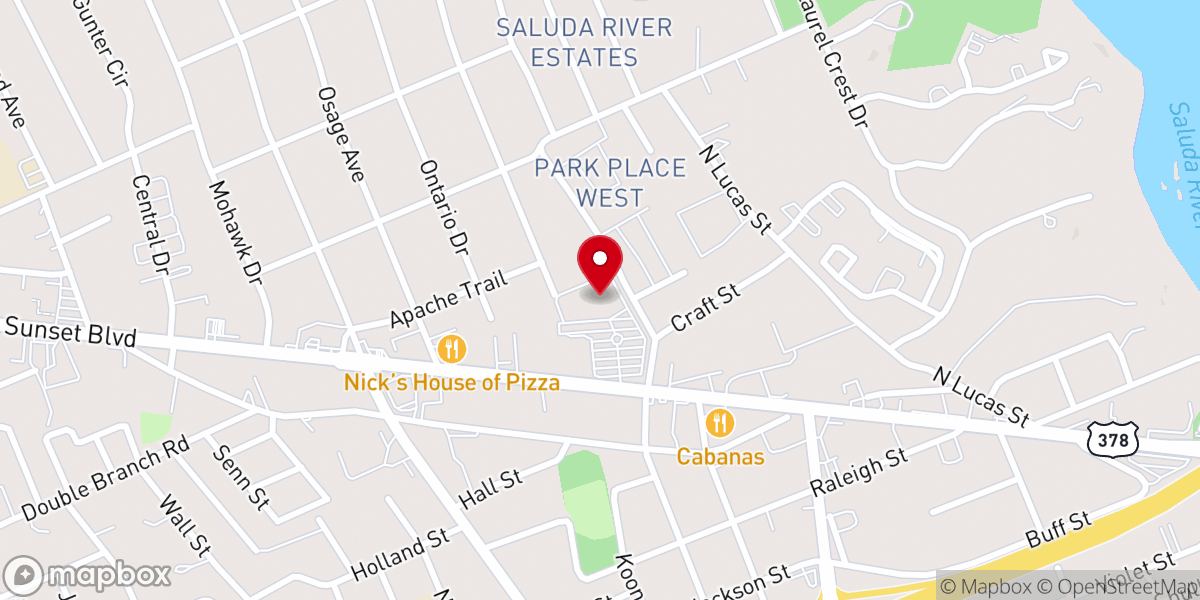 Map showing location of Brookland Banquet & Conference