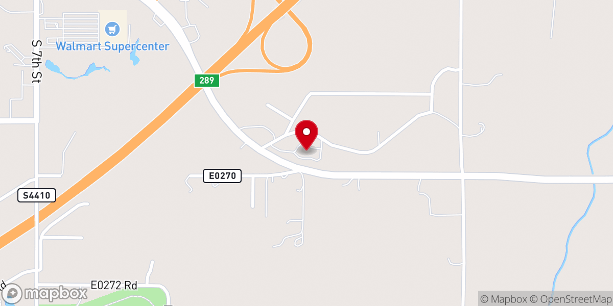 Map showing location of Craig County Baptist Church