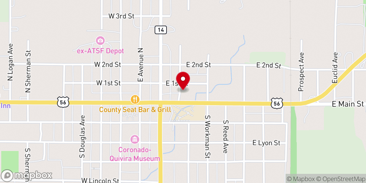 Map showing location of Lyons Assembly of God