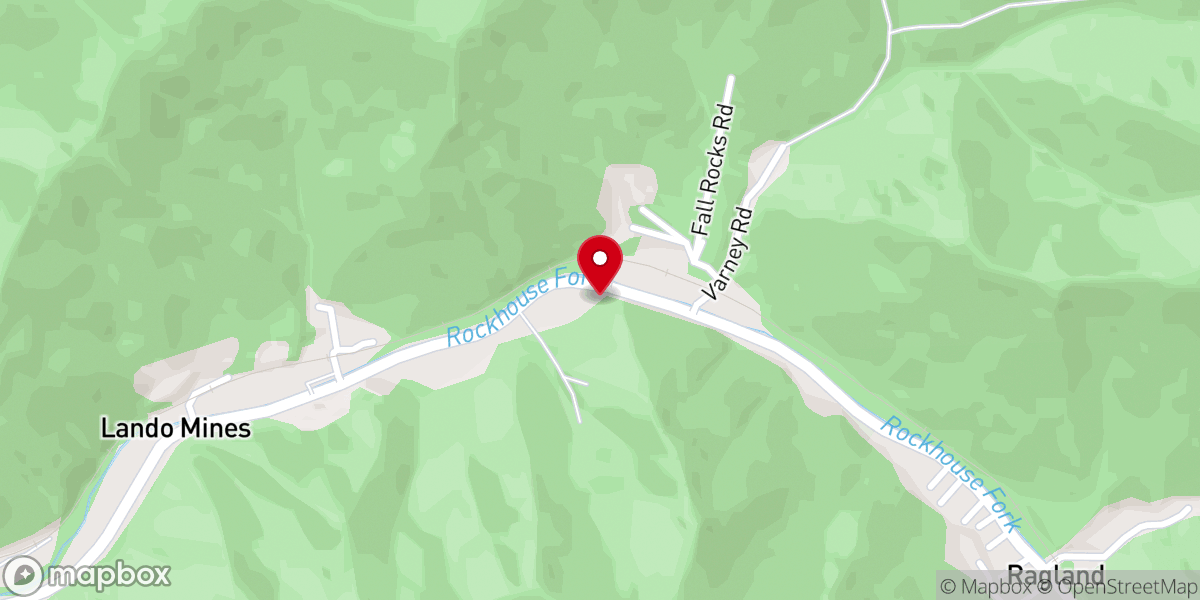 Map showing location of Rockhouse Freewill Baptist Church