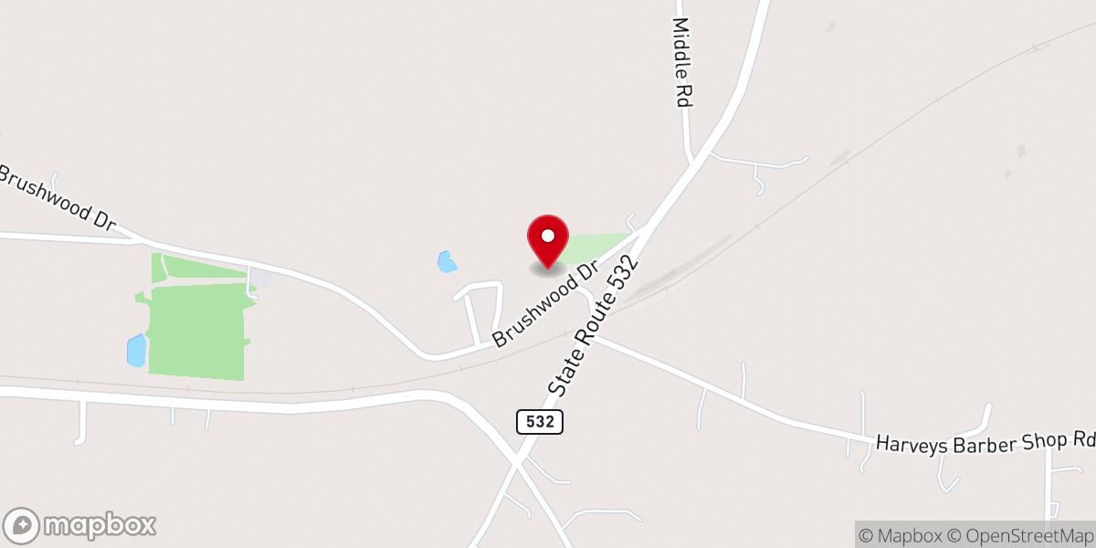 Map showing location of Brushwood United Methodist Church