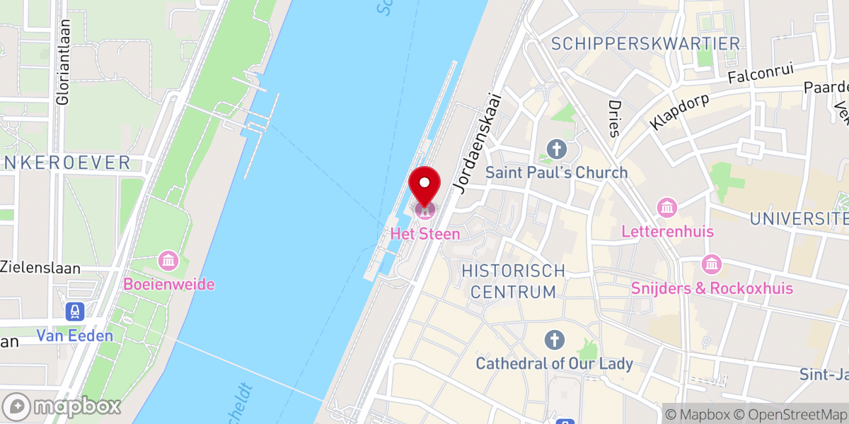 Map showing location of Het Steen