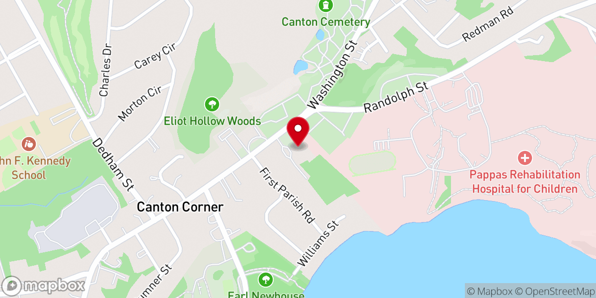 Map showing location of Congregational Church of Canton