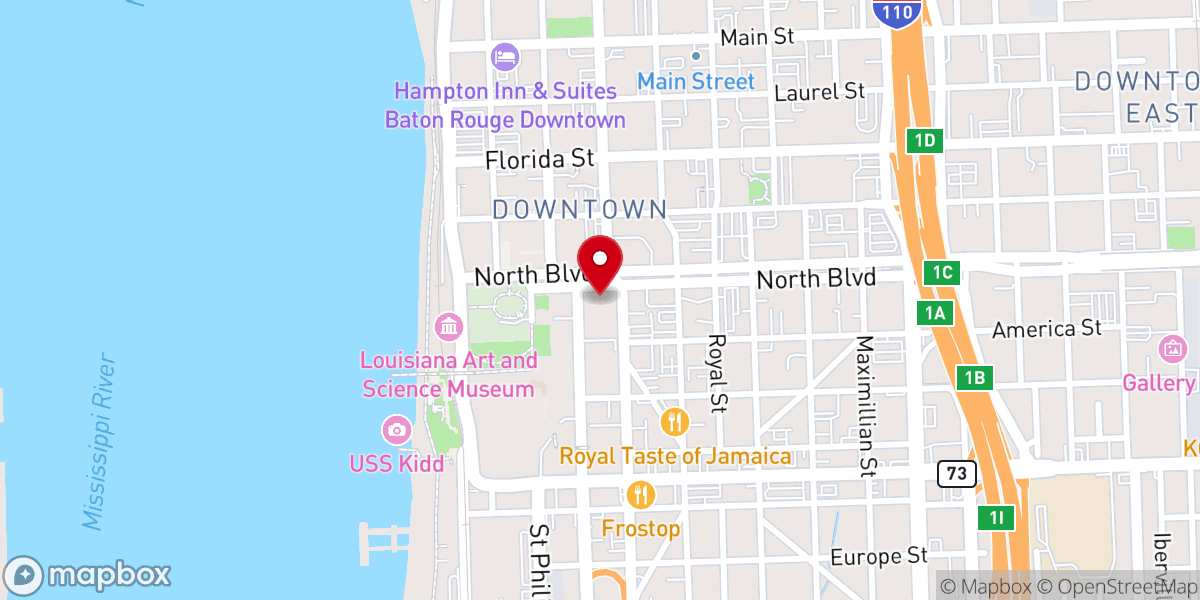 Map showing location of East Baton Rouge Parish Sheriff
