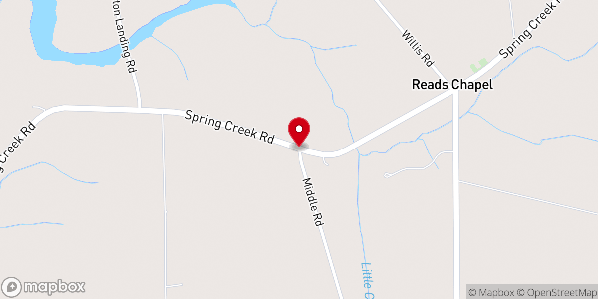 Map showing location of Jones Chapel