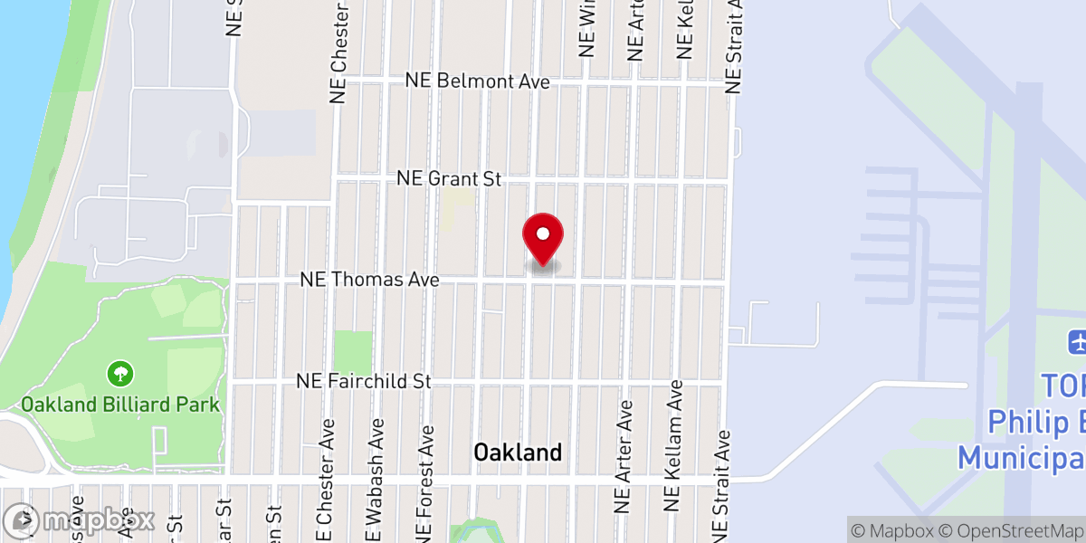 Map showing location of Oakland Presbyterian Church