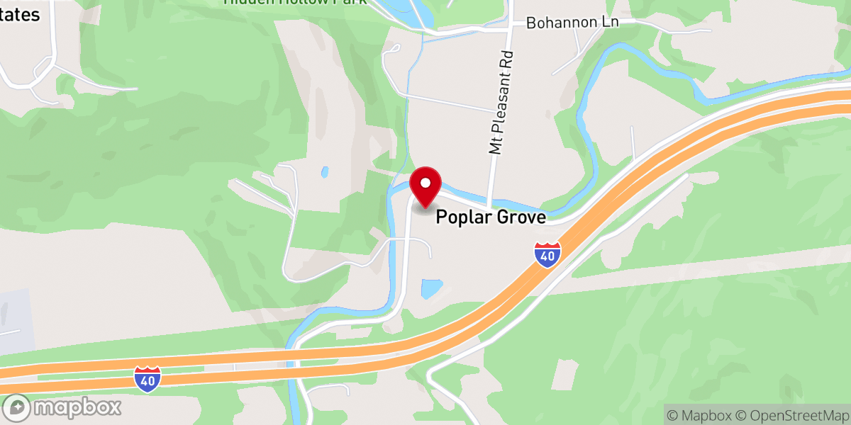 Map showing location of Poplar Grove Church