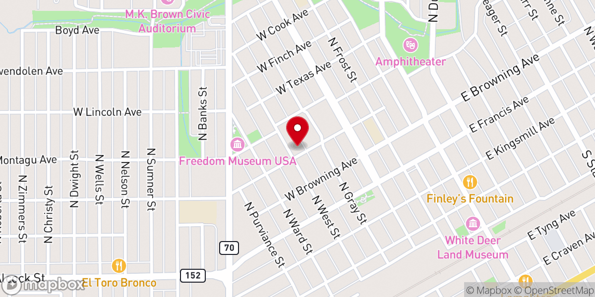 Map showing location of First Church of the Nazarene