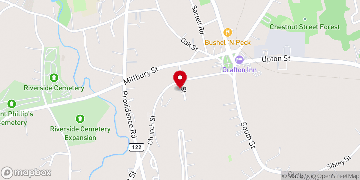 Map showing location of St Philip's Church