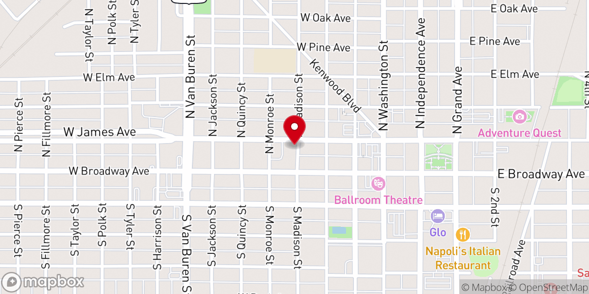 Map showing location of St. Francis Xavier Catholic Church