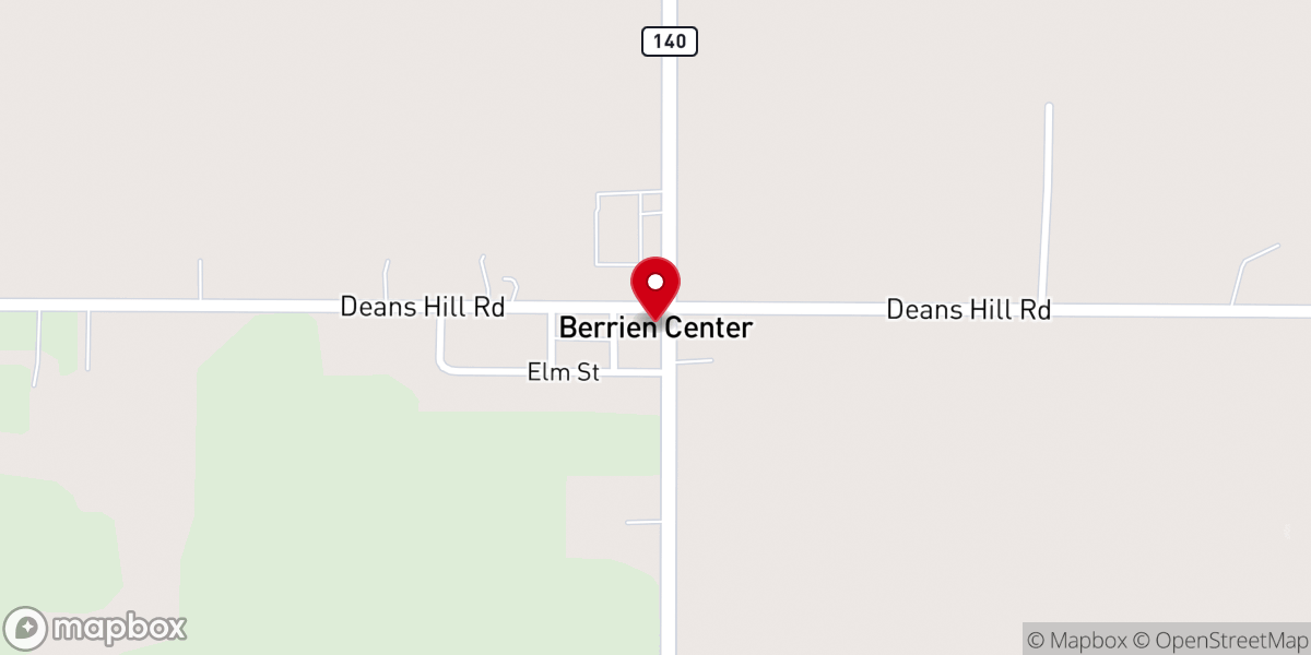 Map showing location of Berrien Center