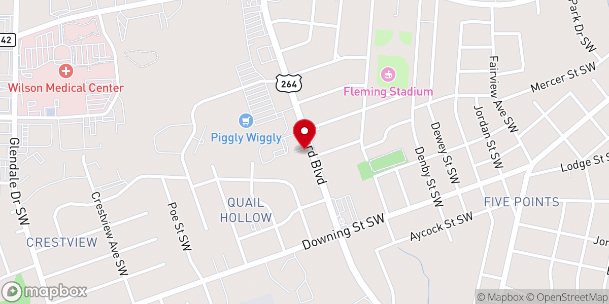 Map showing location of Solid Rock Ministries of Wilson Inc