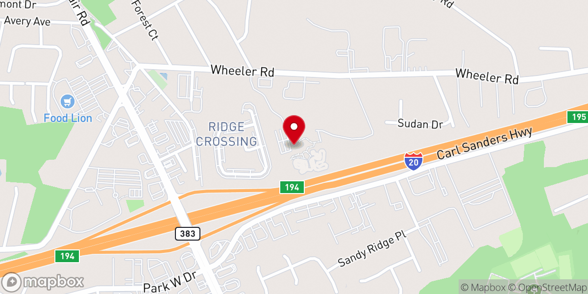 Map showing location of The Resting Place Church - Augusta