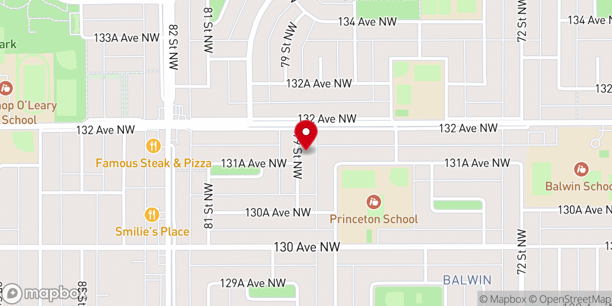 Map showing location of Edmonton Spanish Eben-Ezer Seventh-day Adventist Church