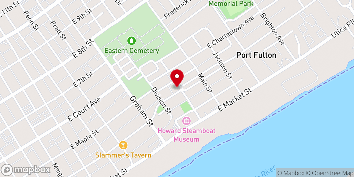 Map showing location of Bethel AME Church
