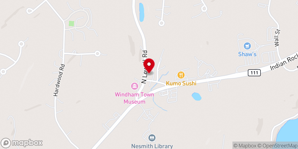 Map showing location of Windham Presbyterian Church