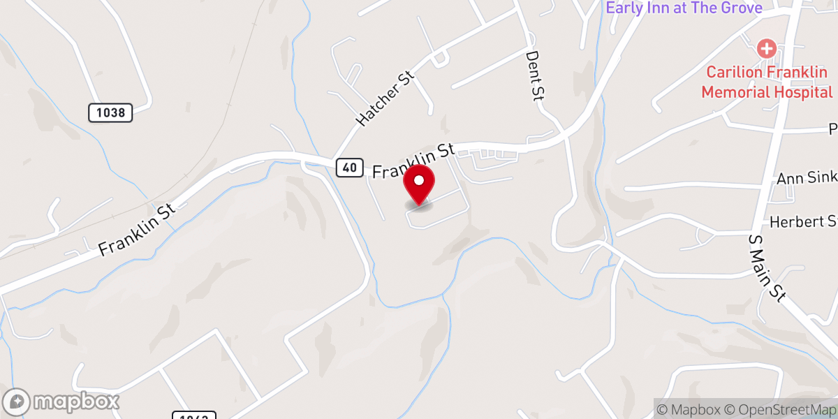Map showing location of Rocky Mount church of God - God's Provision - Food Distribution Center