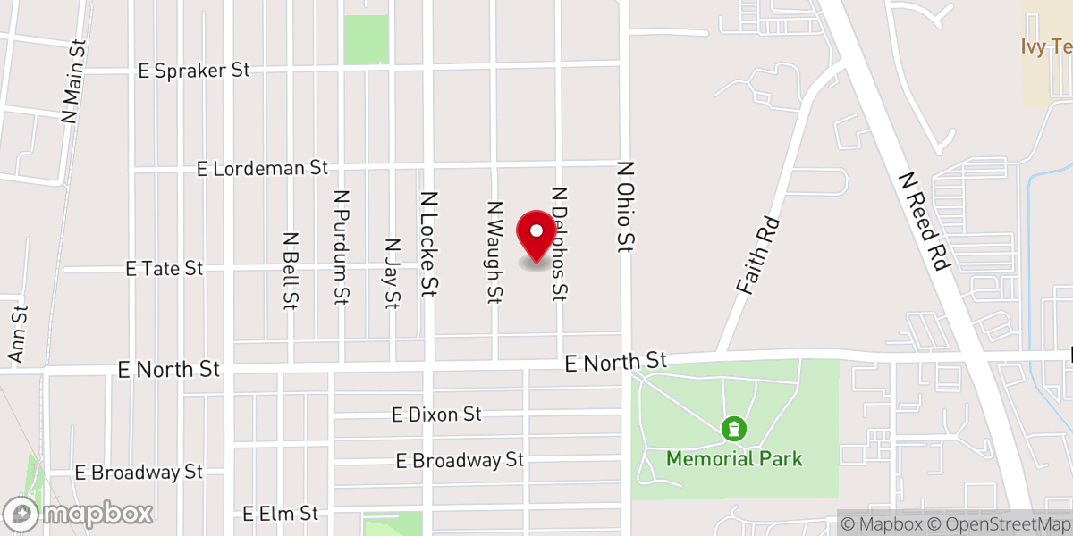 Map showing location of Grace Memorial Church of God