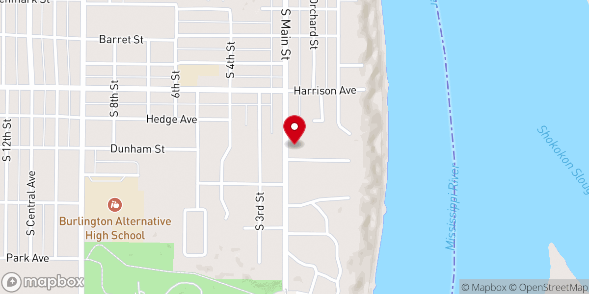 Map showing location of Asbury United Methodist Church