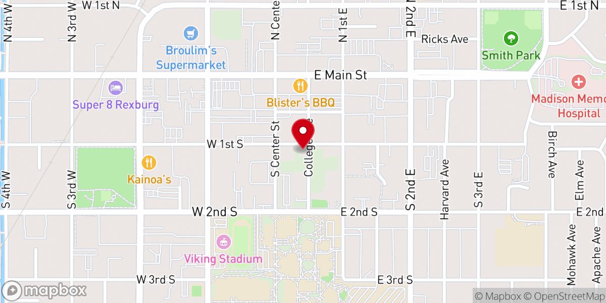 Map showing location of Calvary Chapel Rexburg