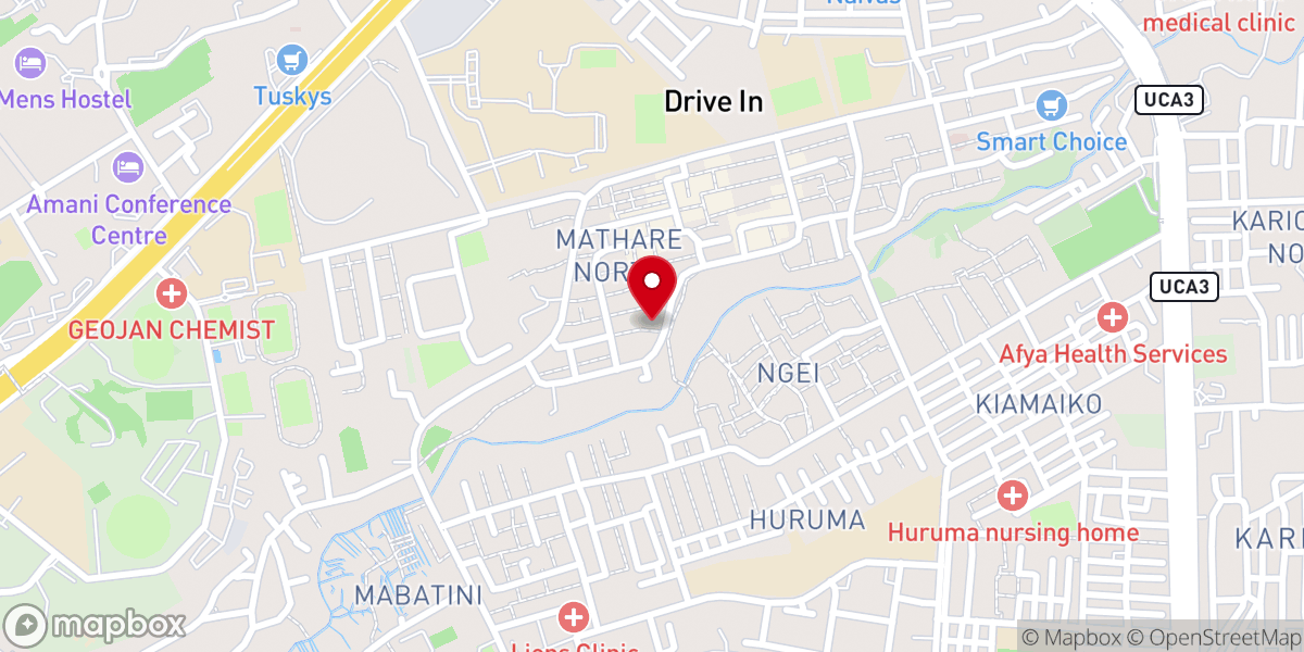 Map showing location of ACK St. Christopher's Mathare Parish