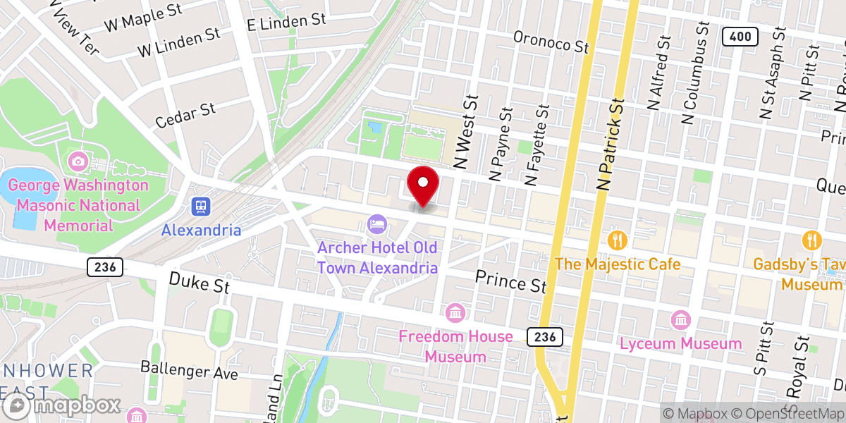 Map showing location of Allyene Zion African Methodist Episcopal Church