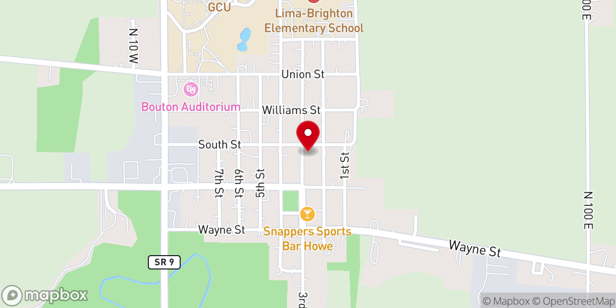 Map showing location of Howe United Methodist Church