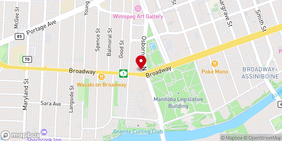 Map showing location of All Saints' Anglican Church