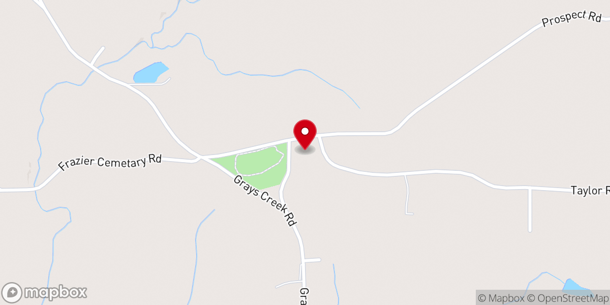 Map showing location of New Prospect Baptist Church