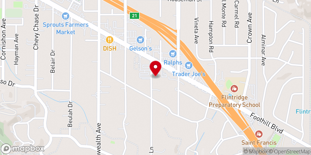 Map showing location of La Cañada Thursday Club