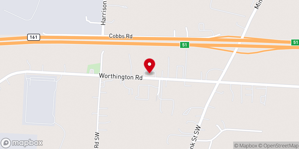 Map showing location of Heartland Vineyard Church