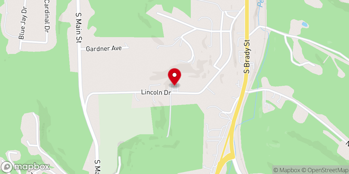 Map showing location of Temple Baptist Church