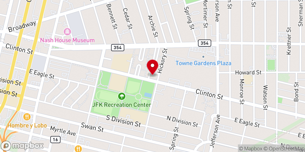 Map showing location of Friendship Baptist Church