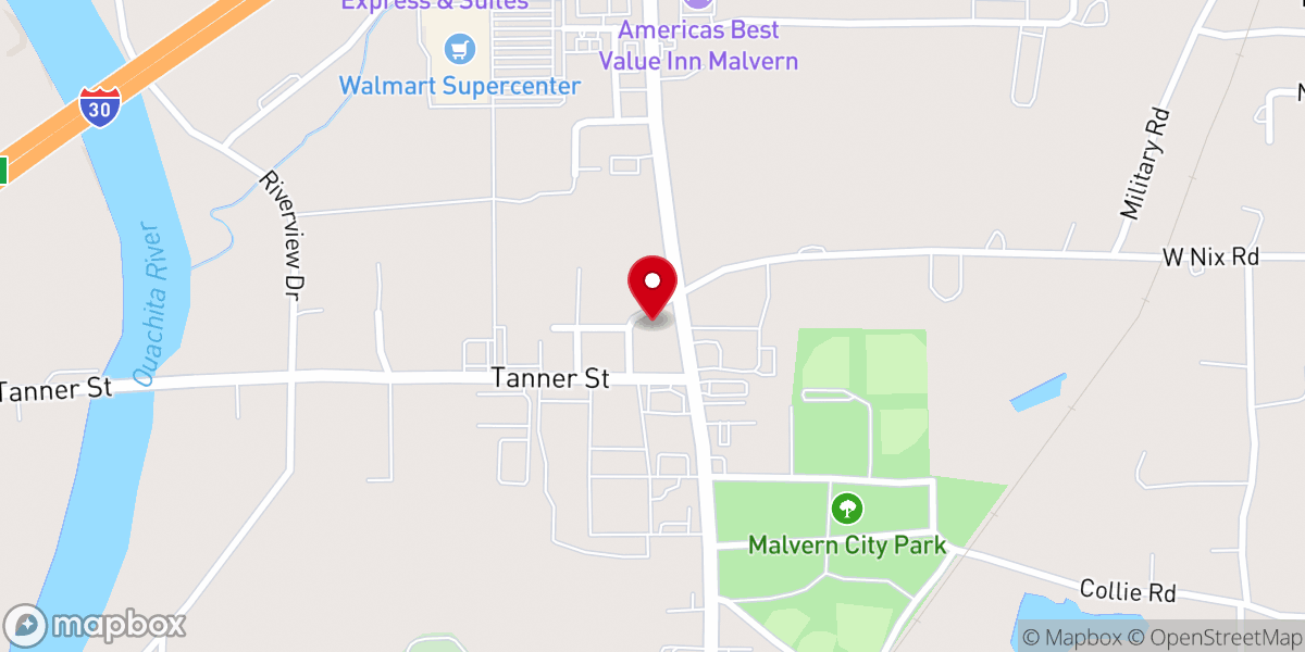 Map showing location of Rockport United Methodist Church