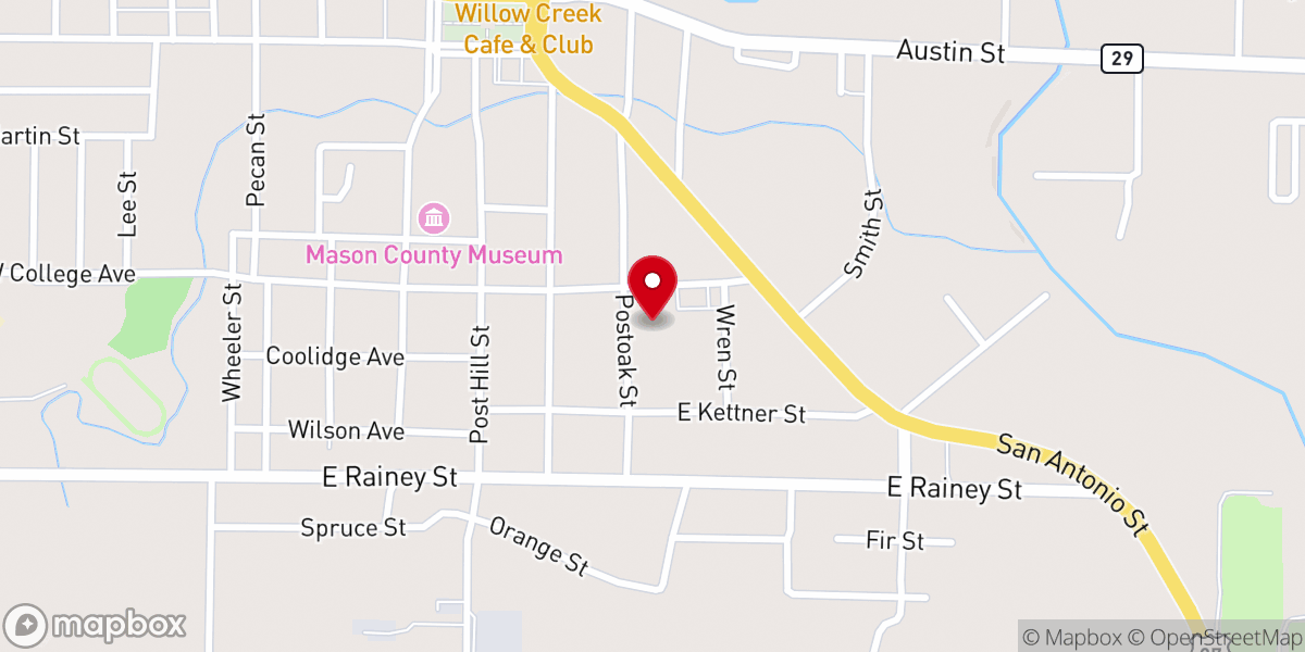 Map showing location of River of Life Church